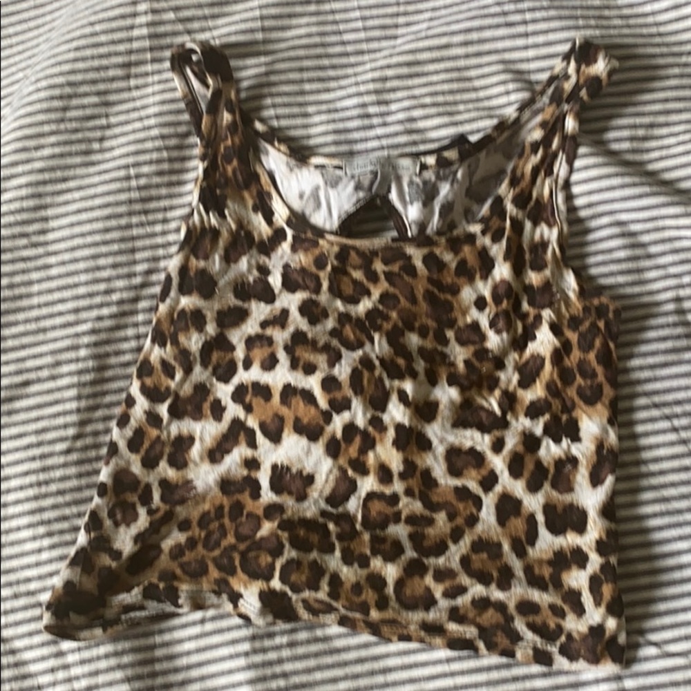 Leopard bow crop top